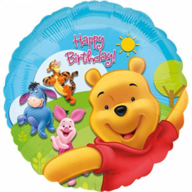 Folie ballon Winnie de Pooh gefeliciteerd (leeg)