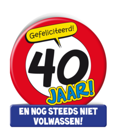 Wenskaart 40 jaar Verkeersbord