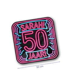 Huldeschild Neon 50 Jaar Sarah