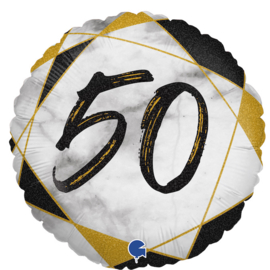 Folie Ballon Cijfer 50 Marble (leeg)
