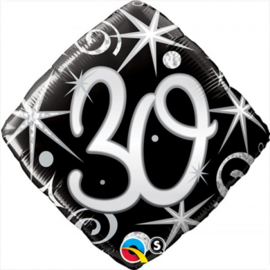 Folie ballon Square Elegant Sparkles & Swirls - 30 (leeg)
