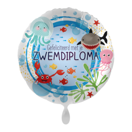 Folie Ballon Gefeliciteerd met je zwemdiploma (leeg)