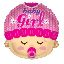 Folie ballon Baby Girl Hoofd (leeg)