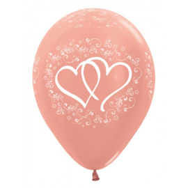 Latex Ballonnen All Over Wedding Hearts Rosegold