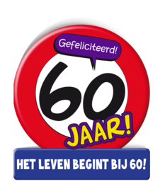 Wenskaart 60 jaar verkeersbord