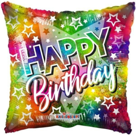 Folie ballon Happy Birthday Star Multicolour  (leeg)