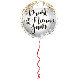 Folie ballon Proost op het nieuwe jaar (leeg)