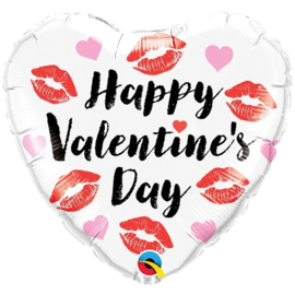 Folie Ballon Happy Valentine's Day Kisses Lips (Leeg)