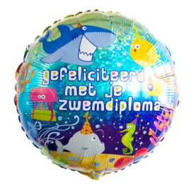 Folie Ballon Gefeliciteerd met je Zwemdiploma (leeg)