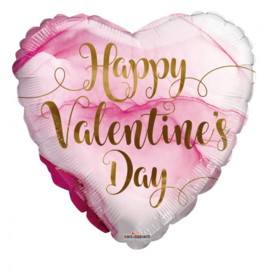 Folie Ballon Happy Valentine Marble pink (leeg)