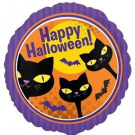 Folie Ballon Happy Halloween Cats (leeg)