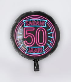 Folie Ballon Neon 50 jaar Sarah (leeg)