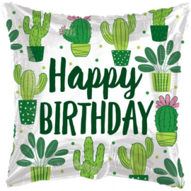 Folie Ballon Pillow Happy Birthday Cactus (leeg)