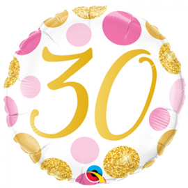 Folie Ballon Pink & Gold Dots - 30 (leeg)