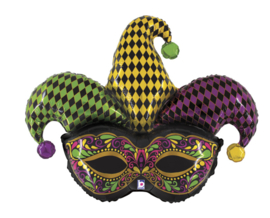 Folie Ballon Carnavals Masker (leeg)