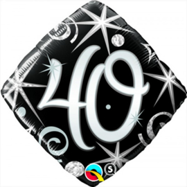 Folie ballon Square Elegant Sparkles & Swirls - 40 (leeg)