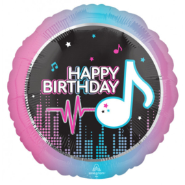 Folie Ballon Happy Birthday Muziek (leeg)