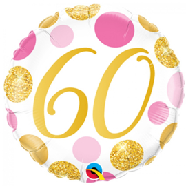 Folie Ballon Pink & Gold Dots - 60 (leeg)