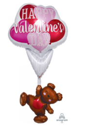 Folieballon Happy Valentine's day (leeg)