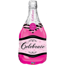 Folie ballon Champagne Bottle Roze (leeg)