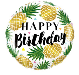 Folie ballon Birthday Golden Pineapples (leeg)