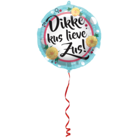 Folie Ballon Dikke Kus Lieve Zus (leeg)