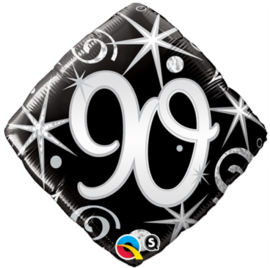 Folie ballon Square Elegant Sparkles & Swirls - 90 (leeg)