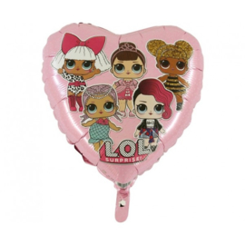 Folie ballon Lol Suprise Hart Roze (leeg)