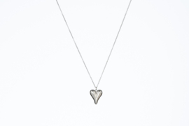 Ketting groot hart stainless steel ZILVER - N80178060350