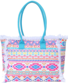 Strandtas meerkleurig 50x30x15cm Multi