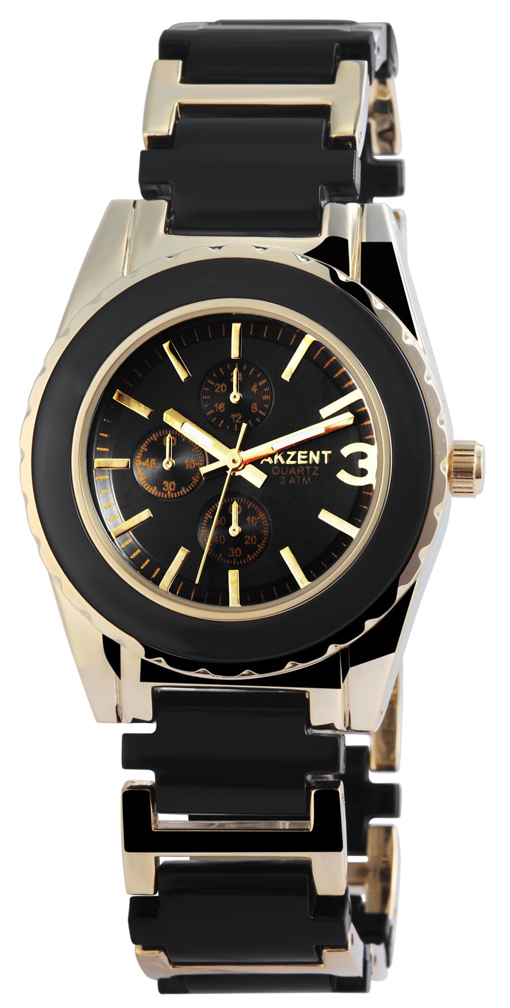 Akzent horloge zwart/goud