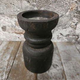 Wood kandelaar D11xH19.5cm (19512)