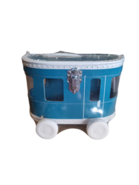 Kinderkoffer tram blauw