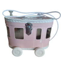 Kinderkoffer tram roze