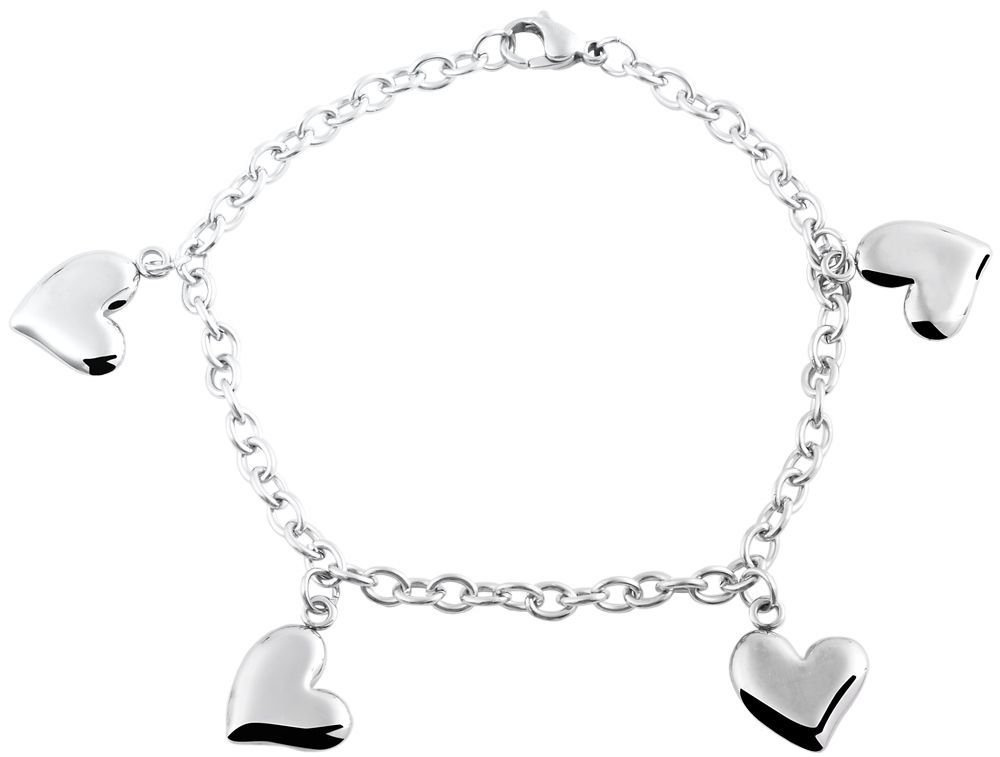 Rvs armband met 4 harten