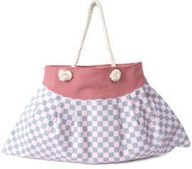 Strand tas plof roze 65x40cm