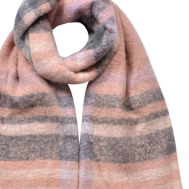 Wintersjaal Dames Roze Grijs, Synthetisch 39x200 cm