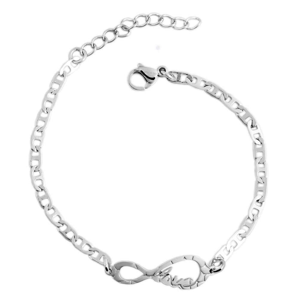 Akzent armband met veer & Infinityteken