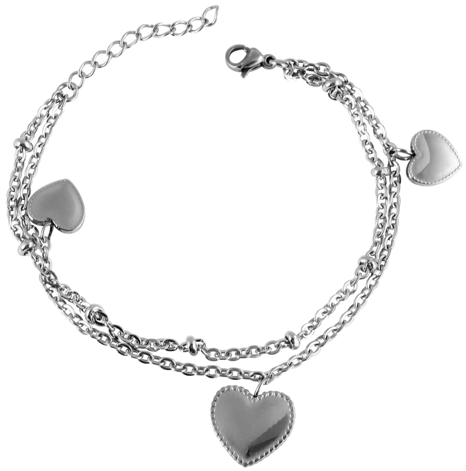 Akzent dubbele Armband hart