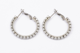 Oorbellen met steentjes stainless steel ZILVER - E60177110599