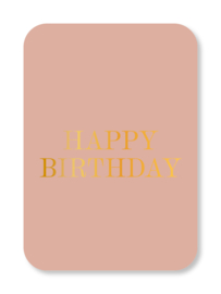 Minikaart Happy Birthday (met goudfolie)