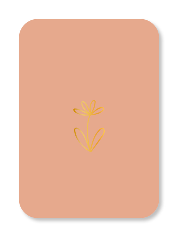 Minikaart Flower (met goudfolie)