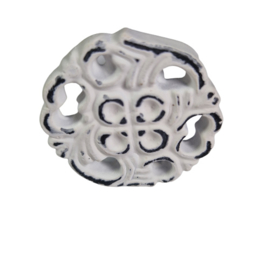 metalen knop henna-wit