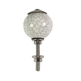 porseleinen knop rond craquelé/W35
