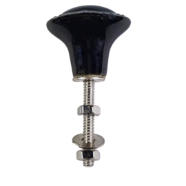 Porseleinen knop zwart ovaal /small