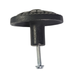 metalen knop ovaal antiek zwart