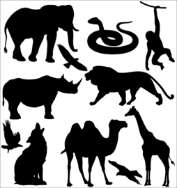 Statische stickers | dieren - 3 stuks