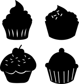 Statische stickers | cupcakes - 3 stuks