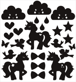 Statische stickers | unicorn - 3 stuks