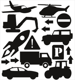 Statische stickers | voertuigen - 3 stuks